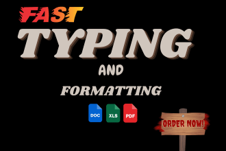 do page typing, PDF to word, fast typist