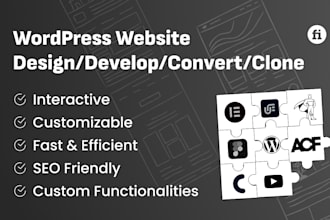 clone to wordpress or convert figma to wordpress website with elementor