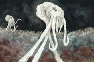 create an illustration, poster, book or album cover