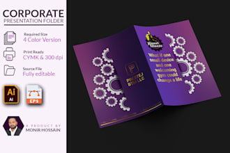 design stunning presentation and business folder for your brand identity