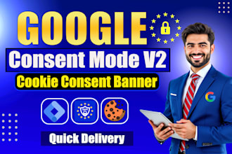 setup cookie consent v2, cookie consent banner, google consent mode v2, ga4,gdpr