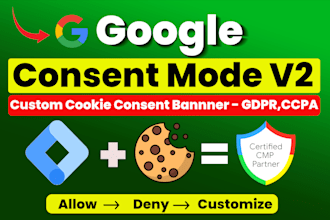 setup cookie consent v2, cookie consent banner, google consent mode v2, ga4,gdpr