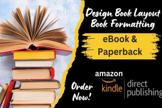 design book layout and cover for paperback for amazon KDP