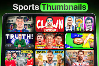 design viral sports youtube thumbnails for football channels