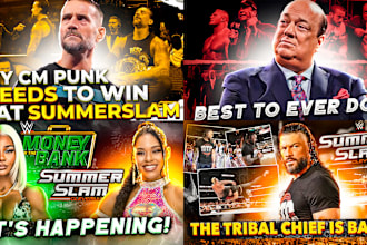 design wwe aew MMA ufc wrestling sport youtube thumbnail