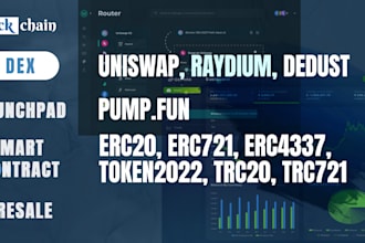 fork dex, launchpad and create smart contract on evm, solana, ton and tron