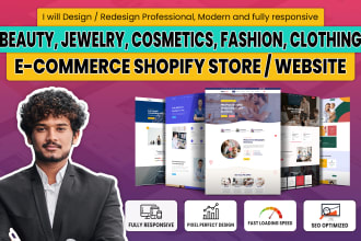 do beauty, jewelry,cosmetics, fashion, clothing shopify store, ecommerce website
