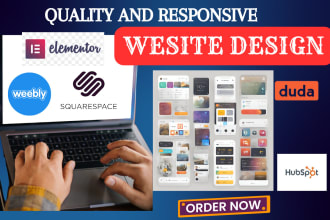 create squarespace website design, weebly, wix, duda, wordpress business website