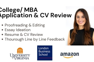 edit your university, college or MBA application essay or mock MBA interview