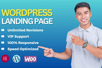 do wordpress landing page design or one page website
