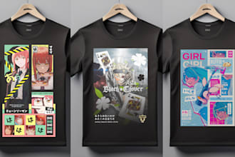 make a custom anime t shirt design for you