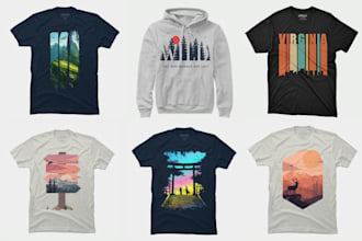 do custom creative graphic t shirt design in 24 hours