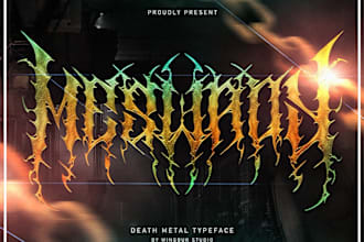 make awesome death metal, heavy metal, black metal font logo