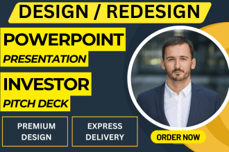 design, redesign powerpoint presentation and investor pitch deck for business