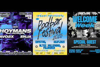 design edgy poster for your band concert or techno music event