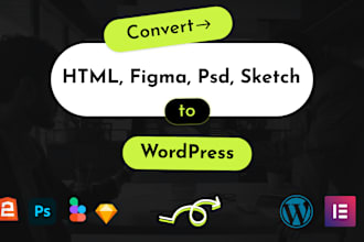 convert design to wordpress elementor also make custom post type, custom addon