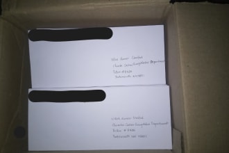 handwrite and send sweepstakes cards and envelopes to you