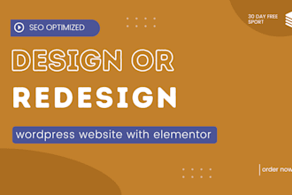 design clone, duplicate, or redesign a modern wordpress website with elementor