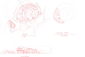 hand draw architecture plans and design sketches