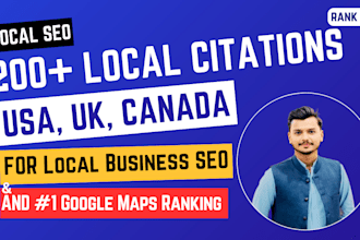do 200 USA, UK, and canada local citations for gmb ranking and local SEO
