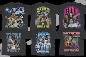make 90s vintage bootleg tshirt, rap, sport tee