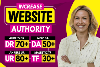 increase domain rating ahrefs DR domain authority moz da majestic trust flow tf