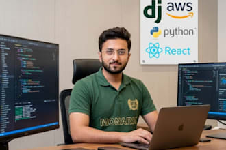 develop full stack websites python django and react js
