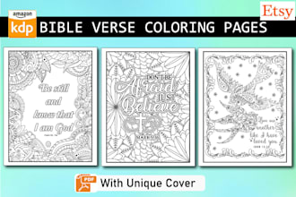 create christian bible verse coloring book for kdp or etsy