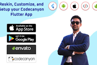 do reskin, customize, and setup your codecanyon flutter apps