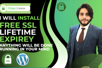 install free SSL certificate, http to https with lifetime expirey