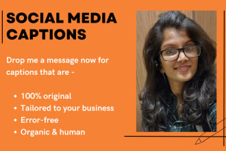 write instagram and facebook captions for you