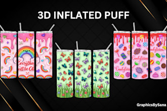 design 3d inflated tumblers, mugs, quenchers