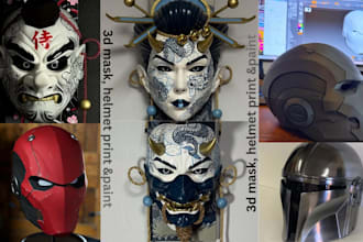 3d print and paint mask custom 3d mask stl model helmet props for cosplay