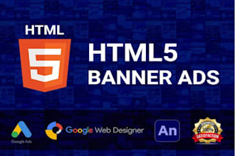 design attractive animated HTML5 banner ads or google display ads