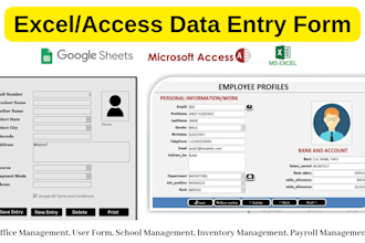 create professional form on excel or google sheet or access