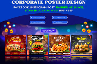 create social media, instagram post and food poster