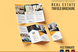 do modern minimal corporate real estate flyer, brochure design