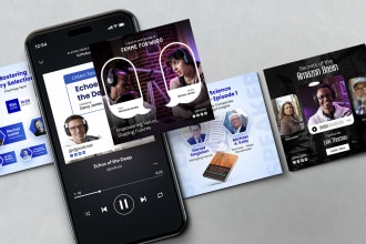 create custom podcast art, cover, and youtube thumbnail design