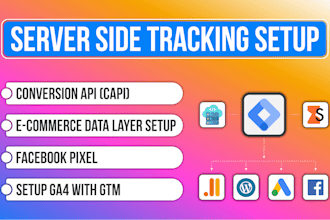 setup meta pixel, ga4, conversion API and server side tracking with GTM