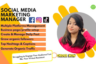 be your virtual assistant for facebook instagram and tiktok