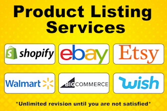 do product listing for shopify ebay etsy walmart bigcommerce wish