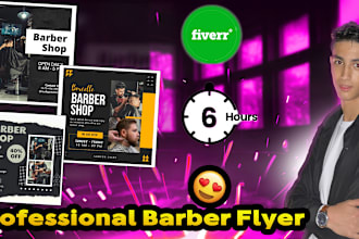 designs barber shop flyer and menu