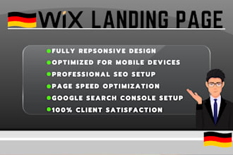 design a german landingpage with professional SEO using wix