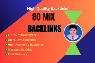 build 80 seo mixed backlinks to high authority PR websites