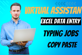 be your personal virtual assistant excel data entry, copy paste, web research