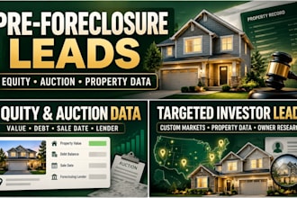 research pre foreclosure leads with equity and auction data