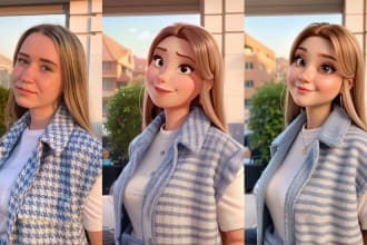 draw you in disney pixar portrait cartoon style
