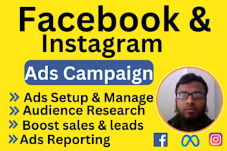 run facebook ads campaign, instagram ads for  sales
