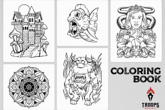 do illustration with hand drawn style for coloring book page