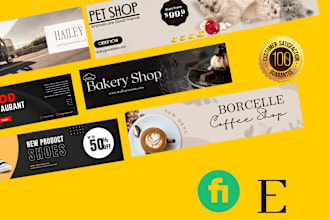 design your etsy shop banner etsy logo ecommerce, shopify banner or branding kit